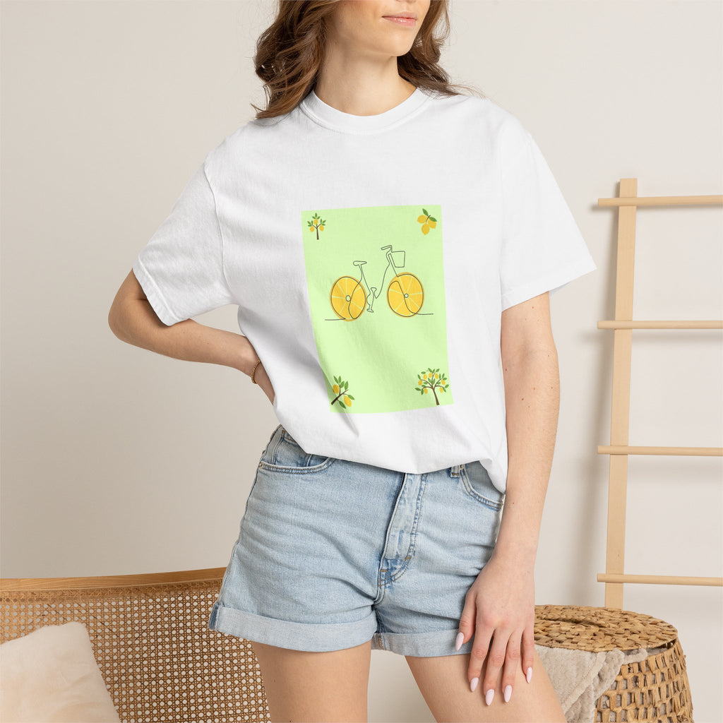 Bicycle Lemon Wheels T-Shirt — Cute Yellow Bike Graphic Tee
