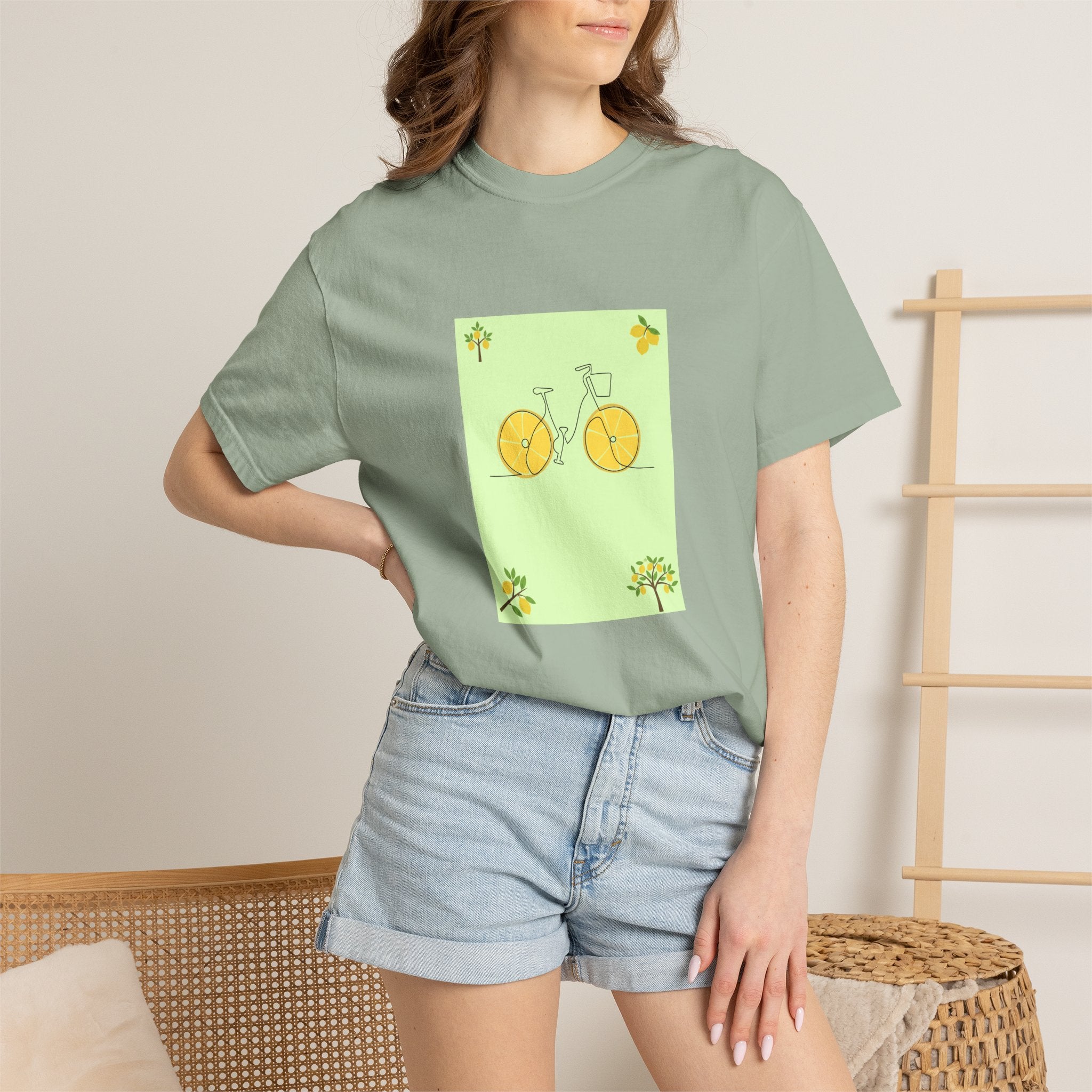 Bicycle Lemon Wheels T-Shirt — Cute Yellow Bike Graphic Tee