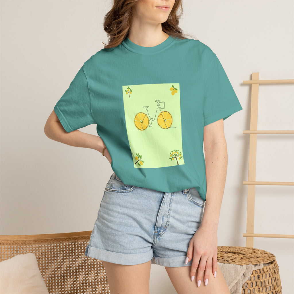 Bicycle Lemon Wheels T-Shirt — Cute Yellow Bike Graphic Tee