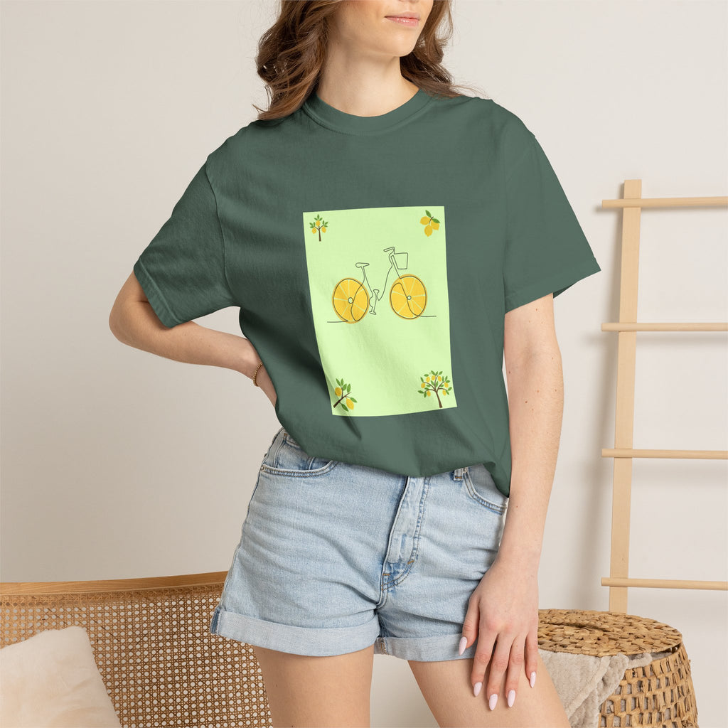 Bicycle Lemon Wheels T-Shirt — Cute Yellow Bike Graphic Tee